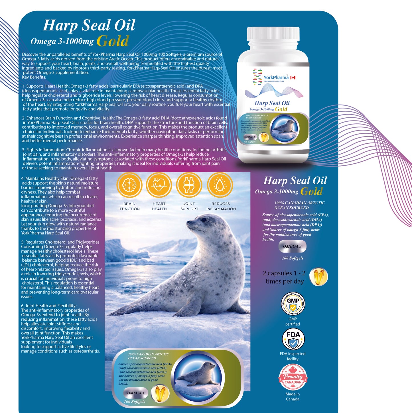 Harp Seal Oil Omega 3-1000mg Gold